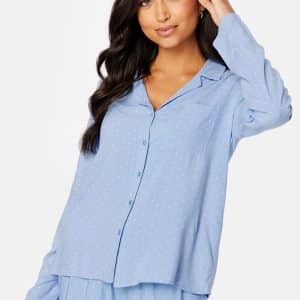 BUBBLEROOM Roslyn pyjama shirt Light blue / Offwhite L