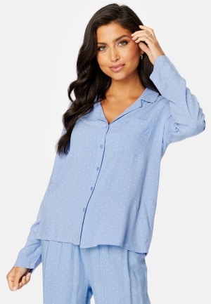 BUBBLEROOM Roslyn pyjama shirt Light blue / Offwhite M