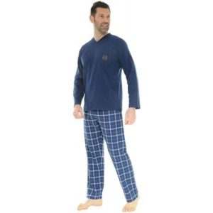 Pyjamas / Natskjorte Christian Cane PYJAMA LONG COL V BLEU DORIAN