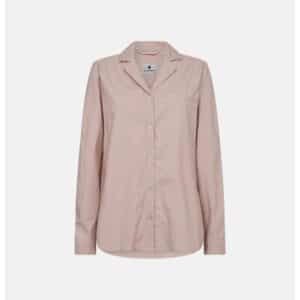 JBS of Denmark Women stribet langærmet bambus natskjorte i rose til kvinder